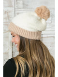 Dakota Beige Pom Beanie