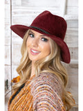 Enchanted Burgundy Chenille Fedora Hat