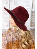 Enchanted Burgundy Chenille Fedora Hat