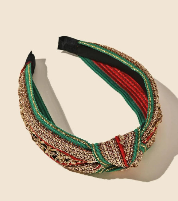 Bohemian Style Red and Green Headband