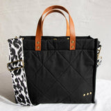 Carrie Crossbody Tote-Black Quilted