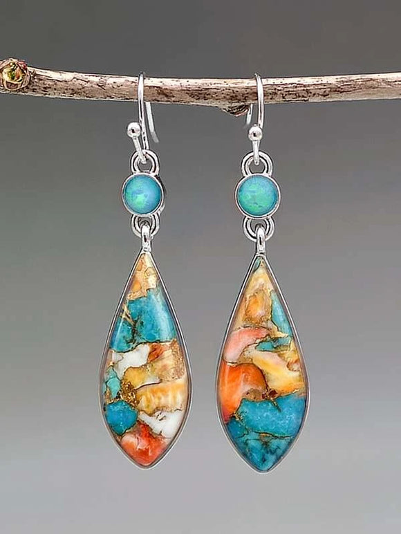 Multi Colored Marble Design Earring