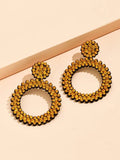 Gold Rhinestone Hoop Earring