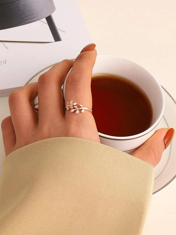 Dainty Leaf Wrap Ring