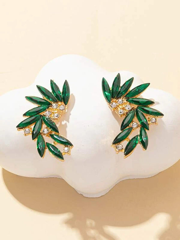 Emerald Green Marquise Rhinestone Earring