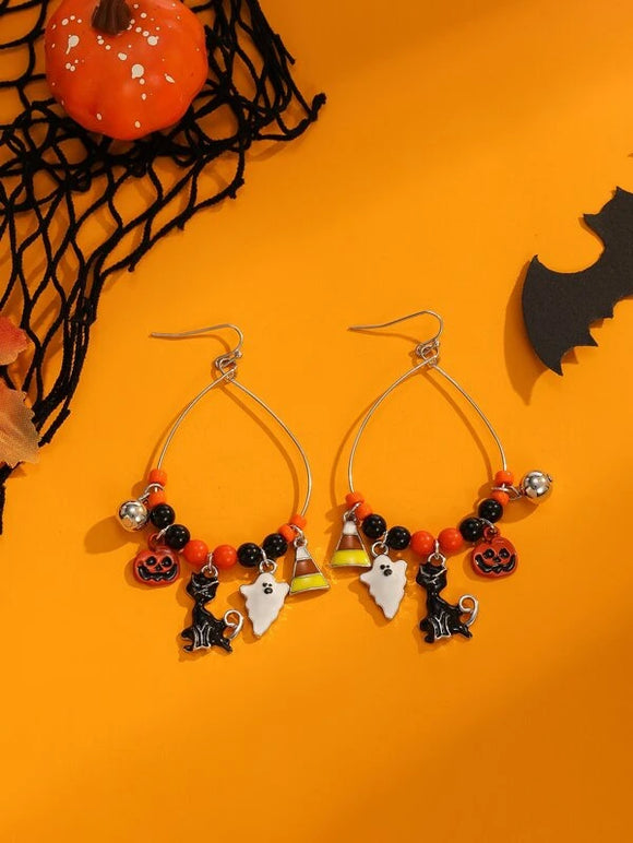 Halloween Pumpkin & Ghost Charm Earrings