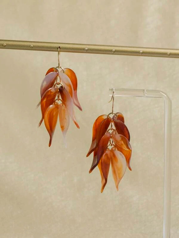 Acrylic Leaf Drop Earrings