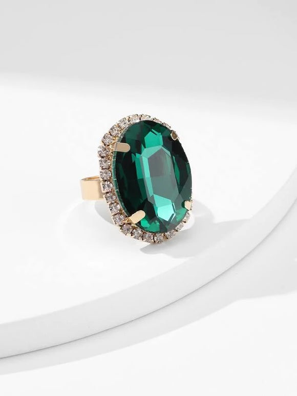 Emerald Green Rhinestone Ring