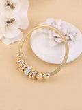 Rhinestone & Gold Bead Bracelet