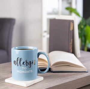 Allergic to Mondays Blue Coffee Mug