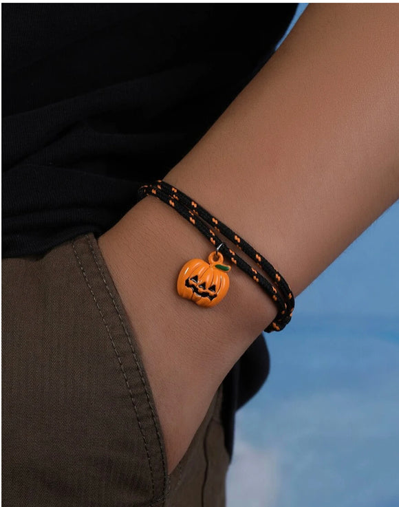 Halloween Pumpkin Charm Bracelet