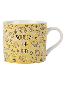 Squeeze the Day Yellow Coffee Mug