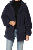 Soft Sherpa Hooded Zipper Front Jacket