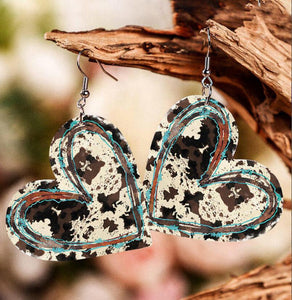 Heart Shaped Leather Earrings